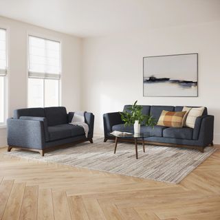 The Super Ceni Bundle, contains products [Ceni 83" Sofa - Denim Blue] and [Ceni 61" Loveseat - Denim Blue].