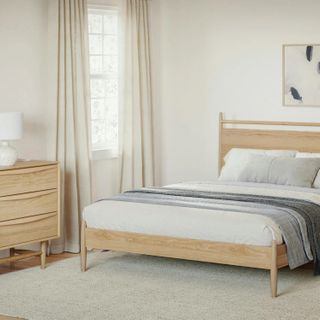 The Ready for REM Bundle - Queen, contains products [Lenia Queen Panel Bed - White Oak] and [Lenia 6-Drawer Double Dresser - White Oak].