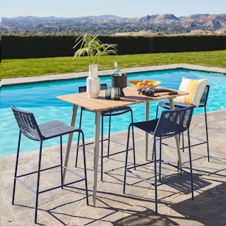 The Zina Bar Stool Bundle, contains products [Zina Outdoor Bar Stool - Indigo Blue].