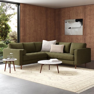 The Mara Coffee x Side Table Bundle, contains products [Mara 31.5" Marble Coffee Table - Walnut] and [Mara Marble Side Table - Walnut].