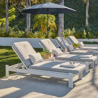 Eleya 78" Outdoor Chaise Lounge - Cera Gray