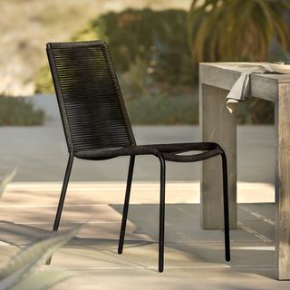 Zina Outdoor Stackable Dining Chair - Ember Black