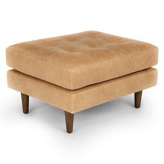 Sven 30" Leather Ottoman - Charme Tan