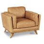 Timber 41" Leather Lounge Chair - Charme Tan