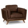 Timber 41" Leather Lounge Chair - Charme Chocolat