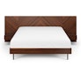 Nera Queen Low Profile Bed with Nightstands Set - Walnut