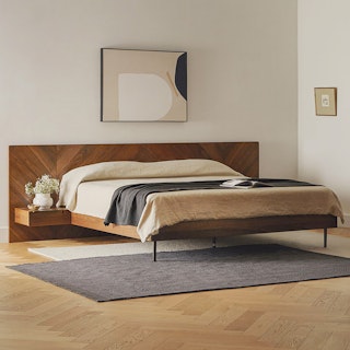 Nera Walnut King Bed with Nightstands