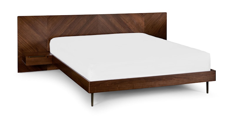 Nera Walnut King Bed with Nightstands - Primary View 1 of 17 (Open Fullscreen View).