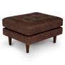 Sven 30" Tufted Leather Ottoman - Charme Chocolat