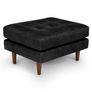 Sven 30" Tufted Leather Ottoman - Oxford Black
