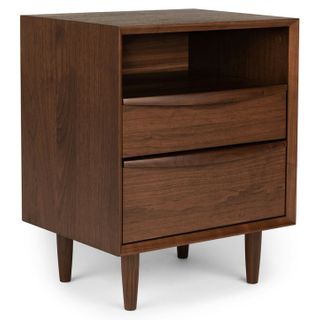 Lenia 2-Drawer Nightstand - Walnut