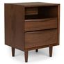 Lenia 2-Drawer Nightstand - Walnut