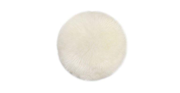 Lanna Ivory Round Sheepskin Pillow - Primary View 1 of 8 (Open Fullscreen View).