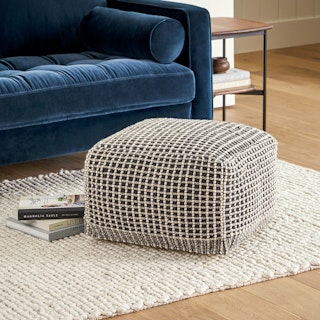 Ren 20" Pouf - Black Weave