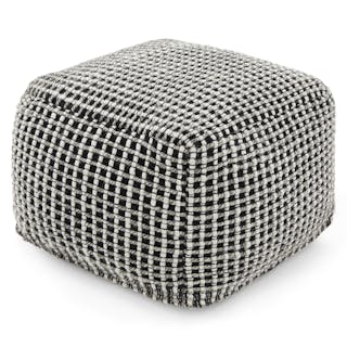 Ren 20" Pouf - Black Weave