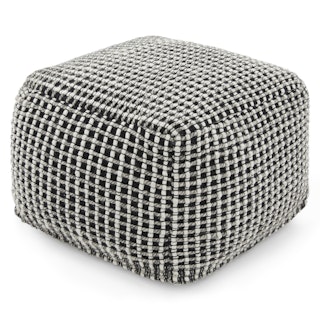 Ren 20" Pouf - Black Weave
