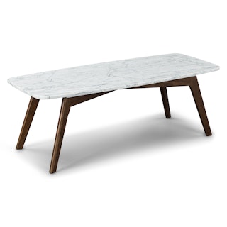 Vena 43.5" Marble Coffee Table - Walnut