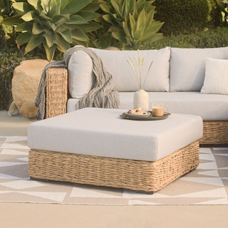 Capra 37.5" Outdoor Ottoman - Beach Sand