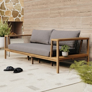 Callais 90.5" Outdoor Sofa - Taupe Gray