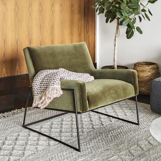 Regis 33" Velvet Lounge Chair - Juniper Green