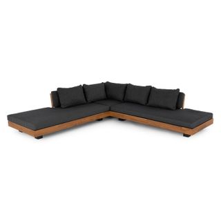 Lubek 100.5" Outdoor Low Corner Sectional - Slate Gray