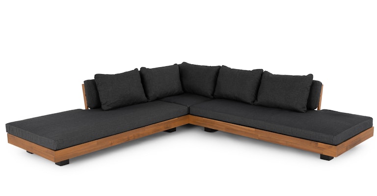 Lubek Slate Gray Low Corner Sectional - Primary View 1 of 14 (Open Fullscreen View).