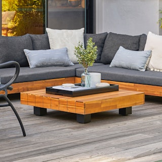 Lubek 32.5" Outdoor Coffee Table - Tuscan Brown