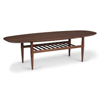Lenia 53.5" Oval Coffee Table - Walnut