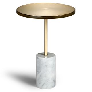 Narro Marble Side Table - Brass