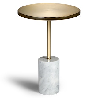 Narro Marble Side Table - Brass