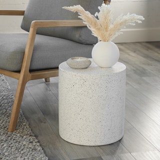 Solina Outdoor Stool - White Terrazzo