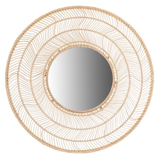 Meron Round Wall Mirror - Natural