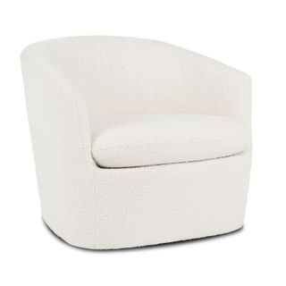 Turoy 32.5" Swivel Lounge Chair - Ivory Bouclé