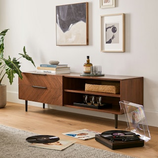 Nera 63" Low Media Unit - Walnut