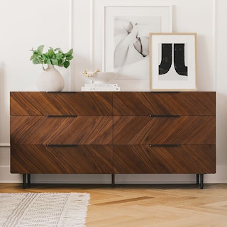 Nera Walnut 6-Drawer Double Dresser