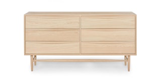 Lenia White Oak 6-Drawer Double Dresser