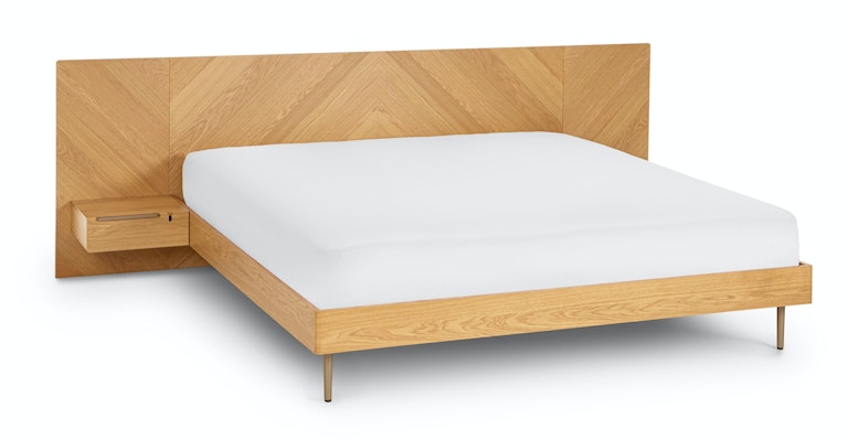 Nera Oak King Bed with Nightstands - Primary View 1 of 19 (Open Fullscreen View).