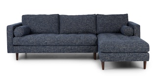 Sven Neptune Blue Right Sectional Sofa