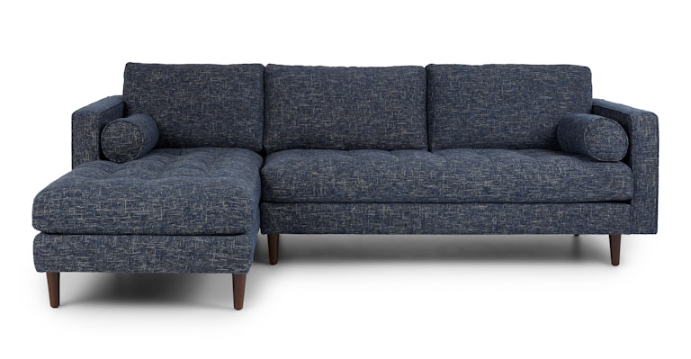 Sven Neptune Blue Left Sectional Sofa - Primary View 1 of 13 (Open Fullscreen View).