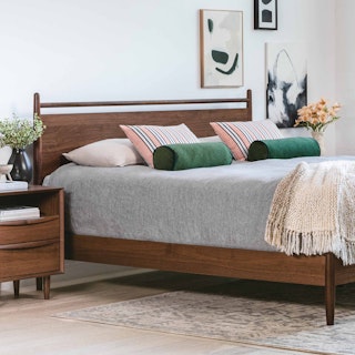 Lenia King Panel Bed - Walnut