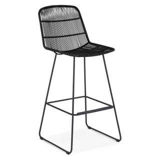 Selka Outdoor Bar Stool - Black
