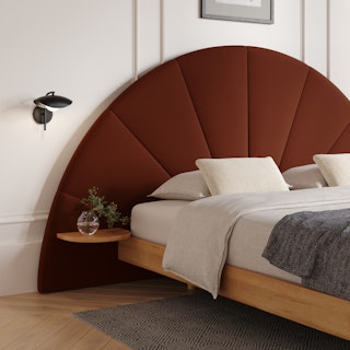 Almelo Queen Velvet Headboard - Hale Rust
