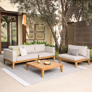 Urba 88.5" Outdoor Sofa Set - Beach Sand