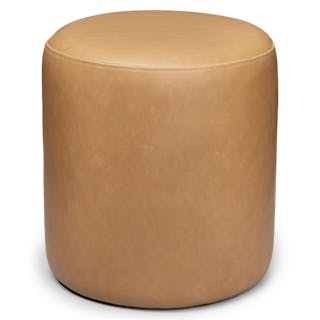Cilo 16" Leather Ottoman - Charme Tan