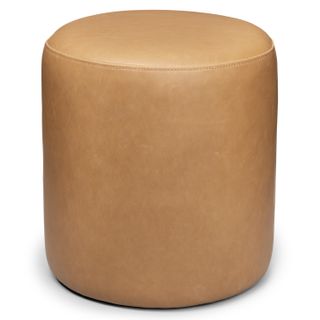 Cilo 16" Leather Ottoman - Charme Tan