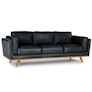 Timber 90" Leather Sofa - Charme Black