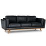 Timber 90" Leather Sofa - Charme Black