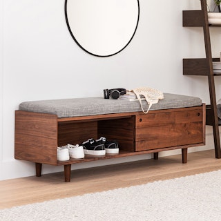 Nederin 55.5" Bench - Walnut and Pebble Gray