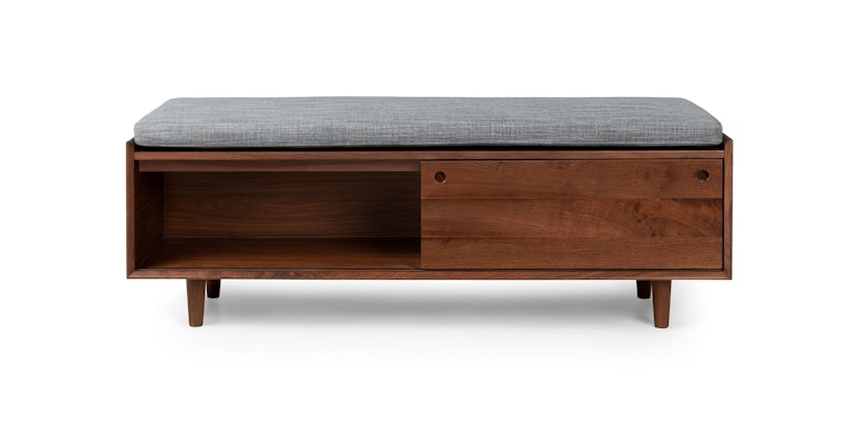 Nederin Pebble Gray Walnut Bench - Primary View 1 of 16 (Open Fullscreen View).