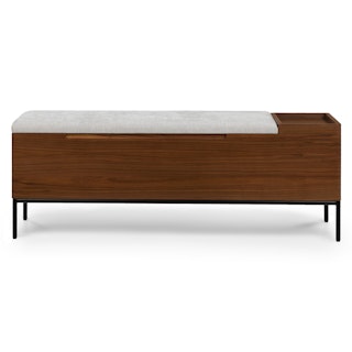Thari 53" Bench - Walnut and Everest Gray